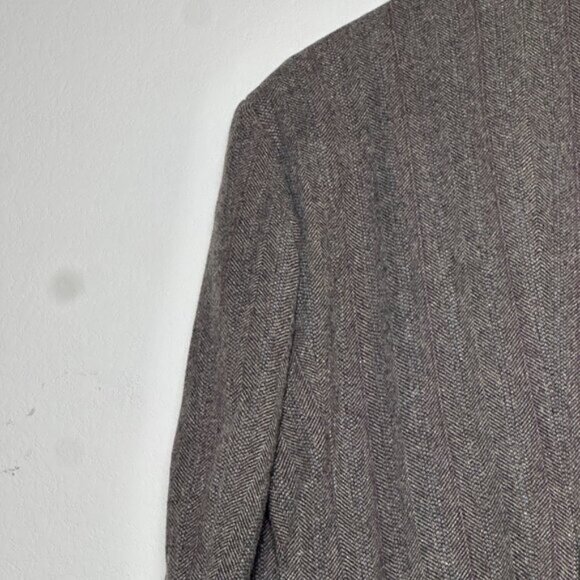 VTG Cricketeer Wool Blazer Sport Coat Jacket Men 46 Herringbone Brown 90s Formal - Picture 16 of 16